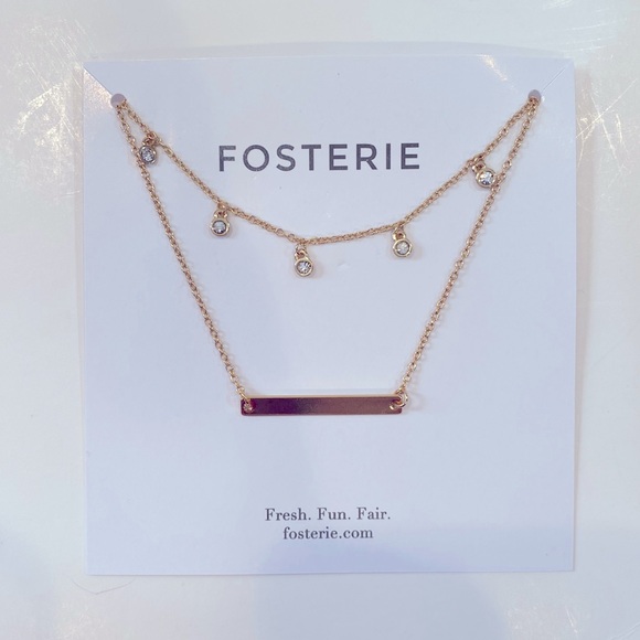 FOSTERIE Layered Gem Necklace (Brand New, Factory Sealed) - Picture 2 of 5